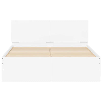 Rám Postele S Čelem A Led Osvětlením Bílý 135 X 190 Cm