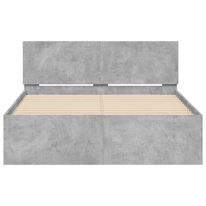 Rám Postele S Čelem A Led Osvětlením Betonově Šedý 135 X 190 Cm
