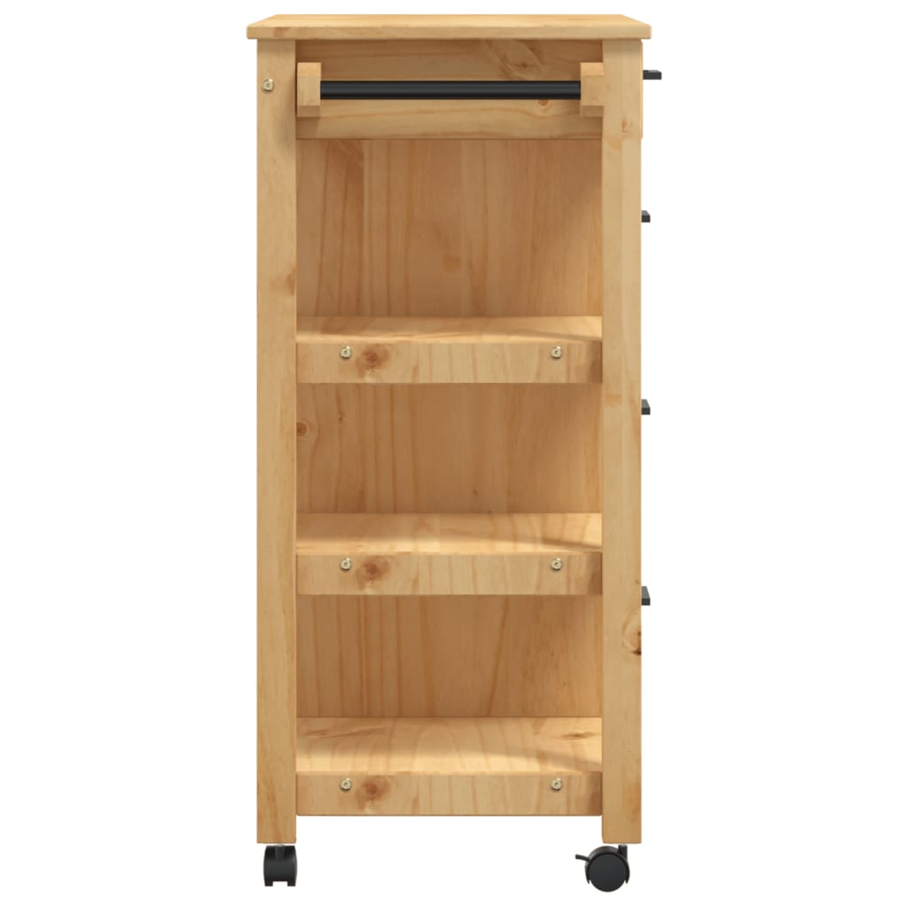Kuchyňský Vozík Monza 84 X 40 X 90 Cm Masivní Borové Dřevo