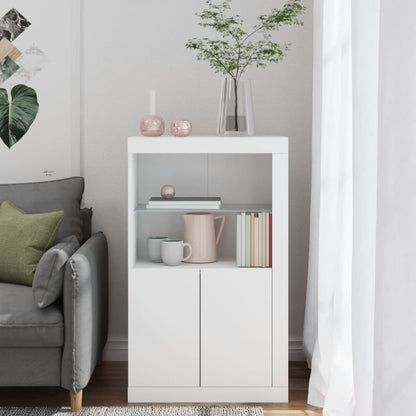 Odkládací Skříňka S Led Osvětlením Kompozitní Dřevo