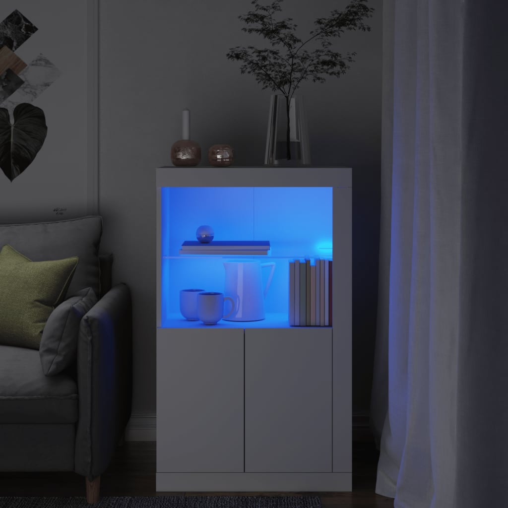 Odkládací Skříňka S Led Osvětlením Kompozitní Dřevo