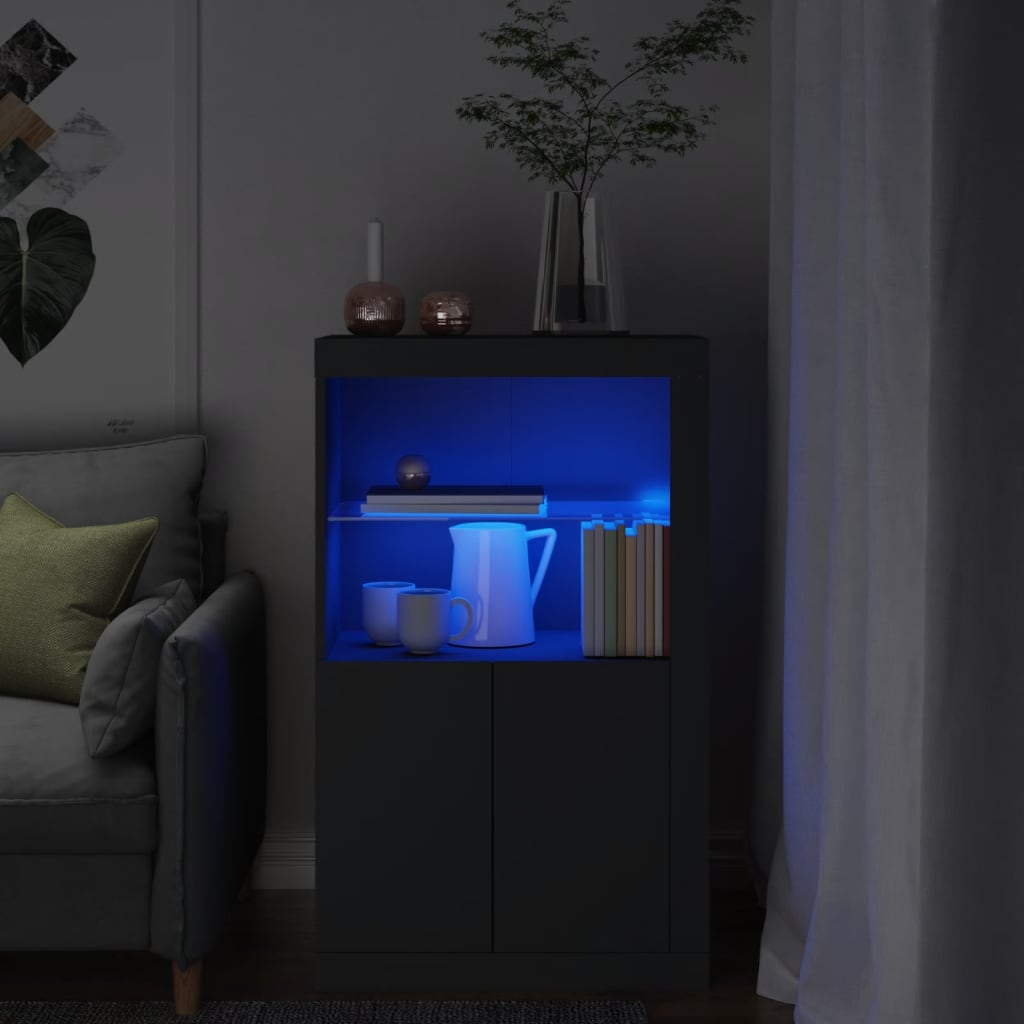 Odkládací Skříňka S Led Osvětlením Kompozitní Dřevo