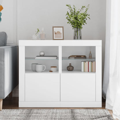 Odkládací Skříňky S Led Osvětlením 2 Ks Bílé Kompozitní Dřevo
