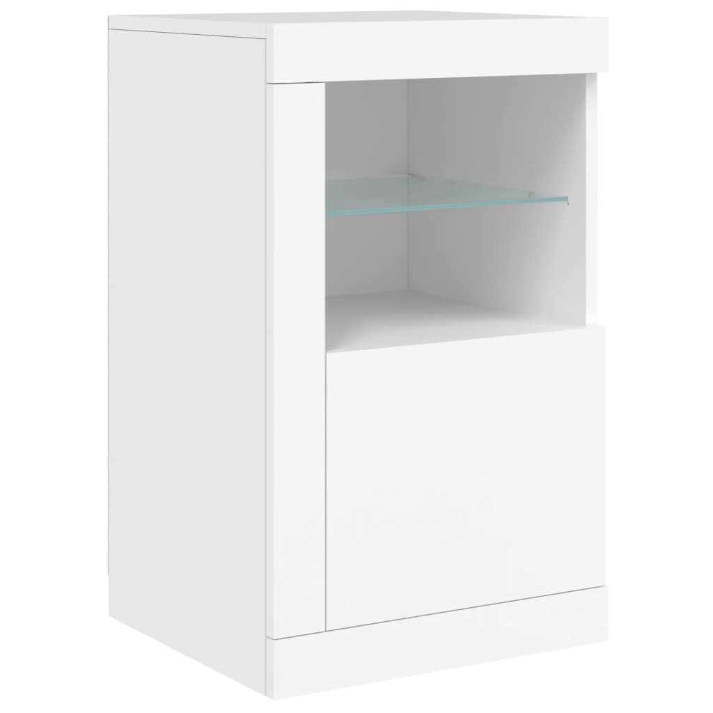 Odkládací Skříňky S Led Osvětlením 2 Ks Bílé Kompozitní Dřevo