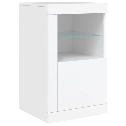 Odkládací Skříňky S Led Osvětlením 2 Ks Bílé Kompozitní Dřevo