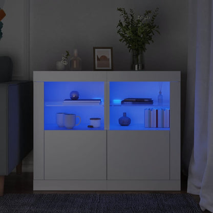 Odkládací Skříňky S Led Osvětlením 2 Ks Bílé Kompozitní Dřevo