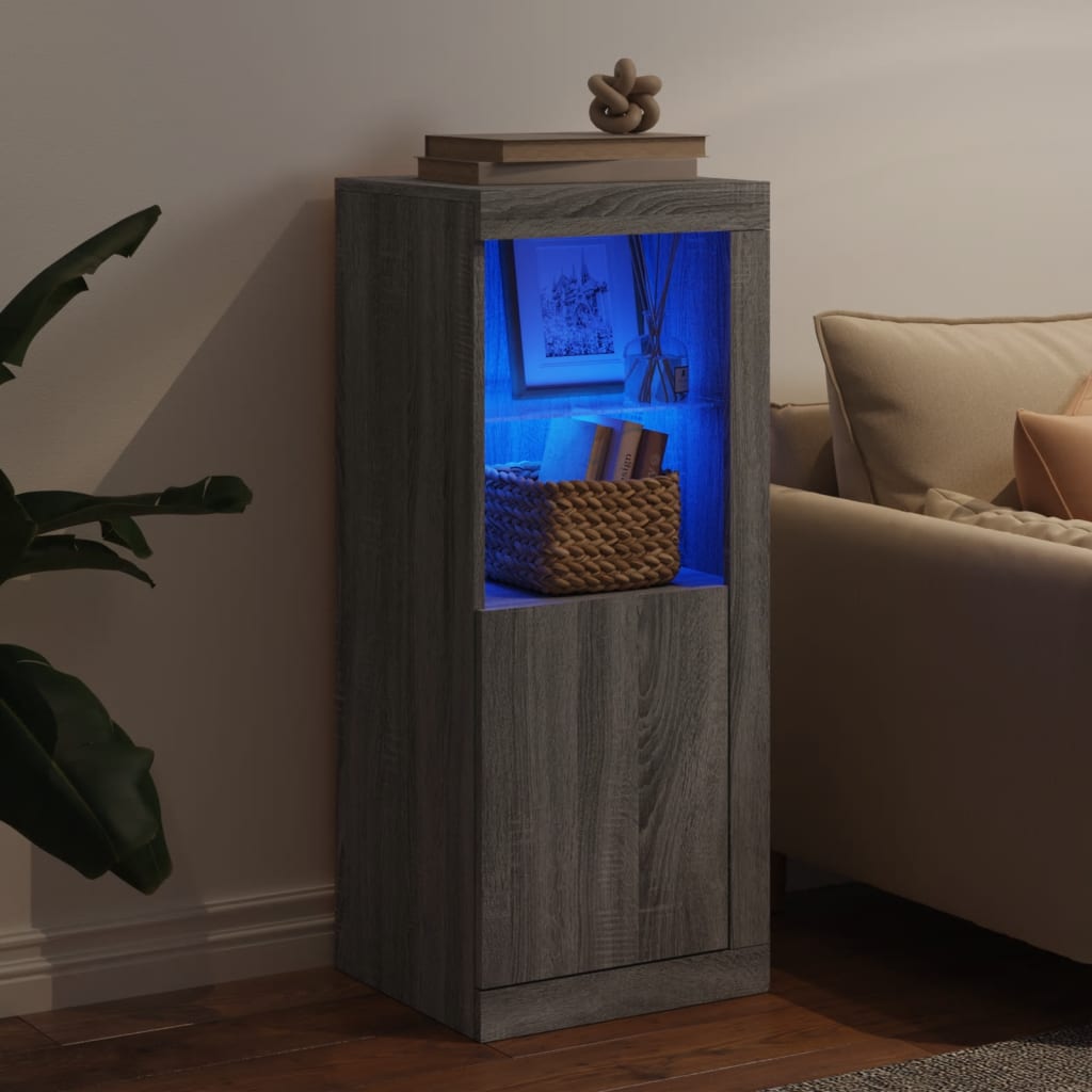 Příborník S Led Osvětlením Šedý Sonoma 41 X 37 X 67 Cm