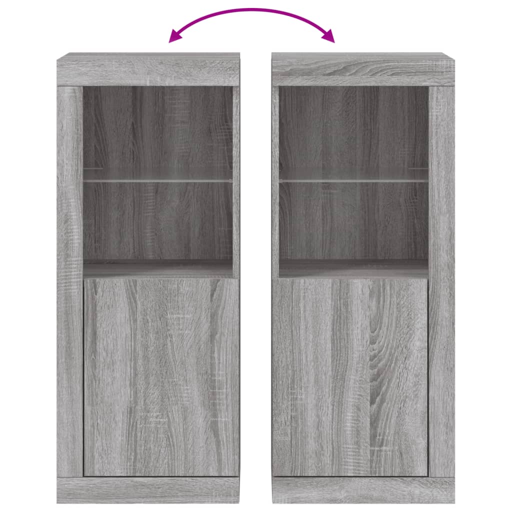 Příborník S Led Osvětlením Šedý Sonoma 41 X 37 X 67 Cm