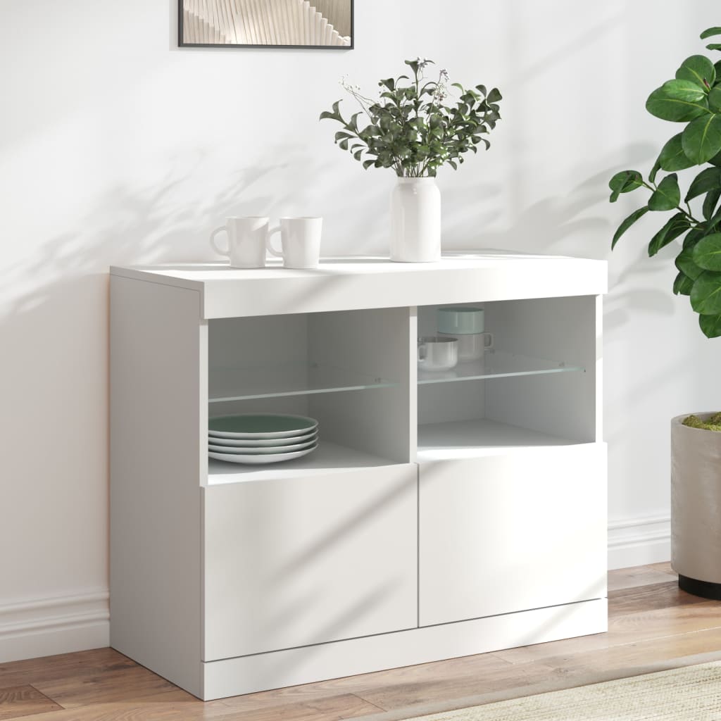 Příborník S Led Osvětlením Betonově Šedý 81 X 37 X 67 Cm