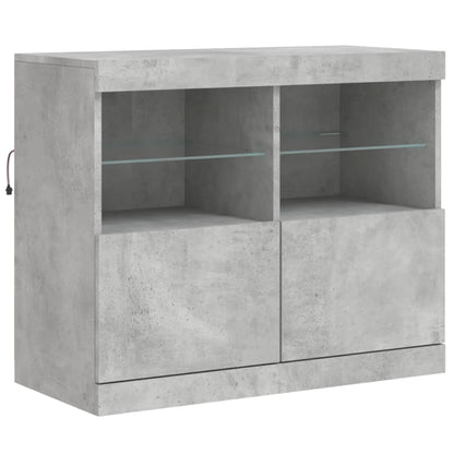 Příborník S Led Osvětlením Betonově Šedý 81 X 37 X 67 Cm