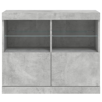 Příborník S Led Osvětlením Betonově Šedý 81 X 37 X 67 Cm
