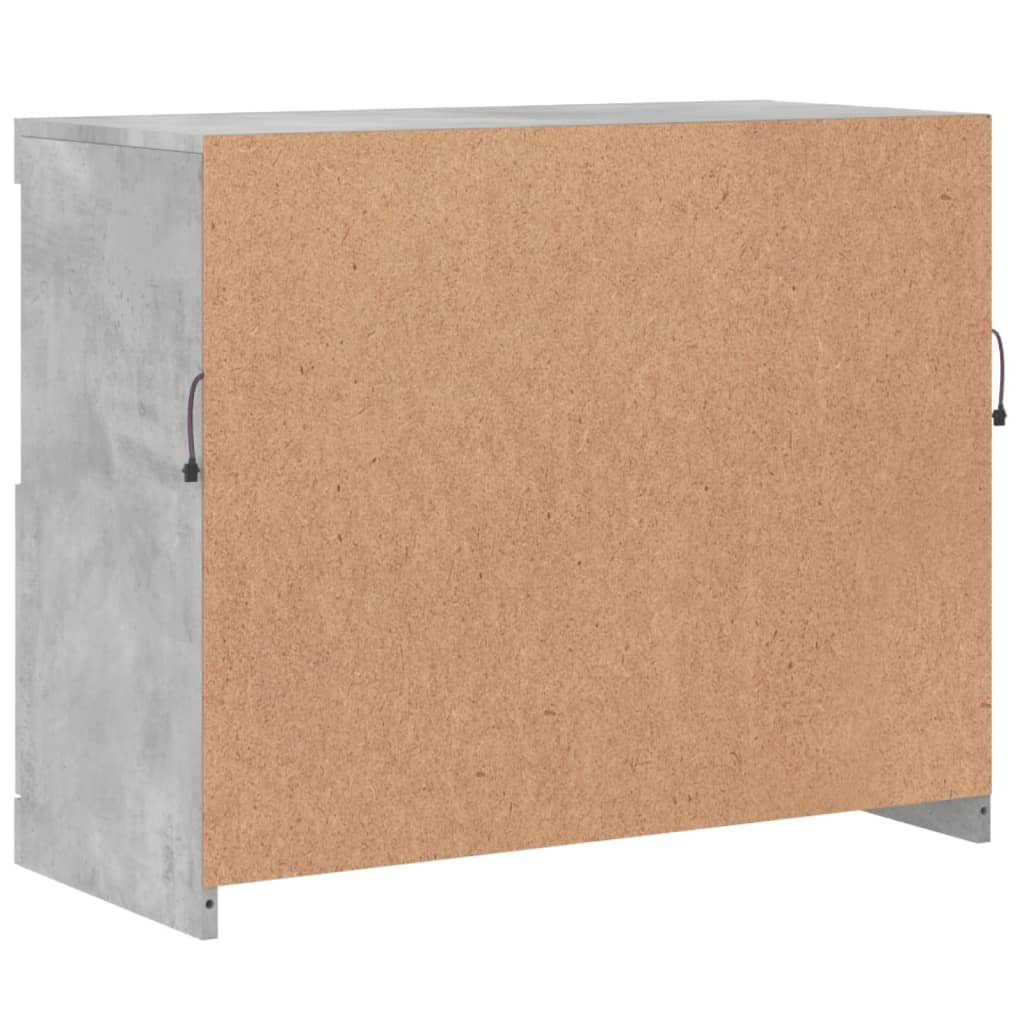 Příborník S Led Osvětlením Betonově Šedý 81 X 37 X 67 Cm