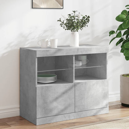 Příborník S Led Osvětlením Betonově Šedý 81 X 37 X 67 Cm