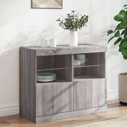 Příborník S Led Osvětlením Betonově Šedý 81 X 37 X 67 Cm