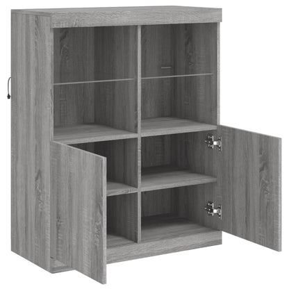 Příborník S Led Osvětlením Šedý Sonoma 81 X 37 X 100 Cm