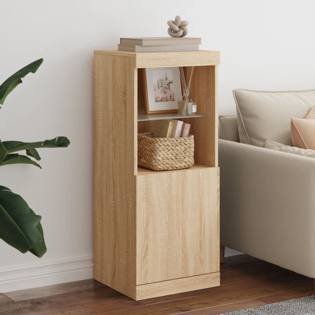 Příborník S Led Osvětlením Betonově Šedý 41 X 37 X 100 Cm