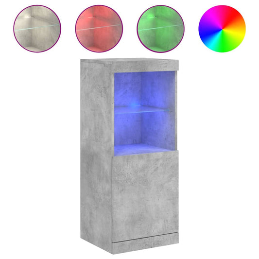 Příborník S Led Osvětlením Betonově Šedý 41 X 37 X 100 Cm