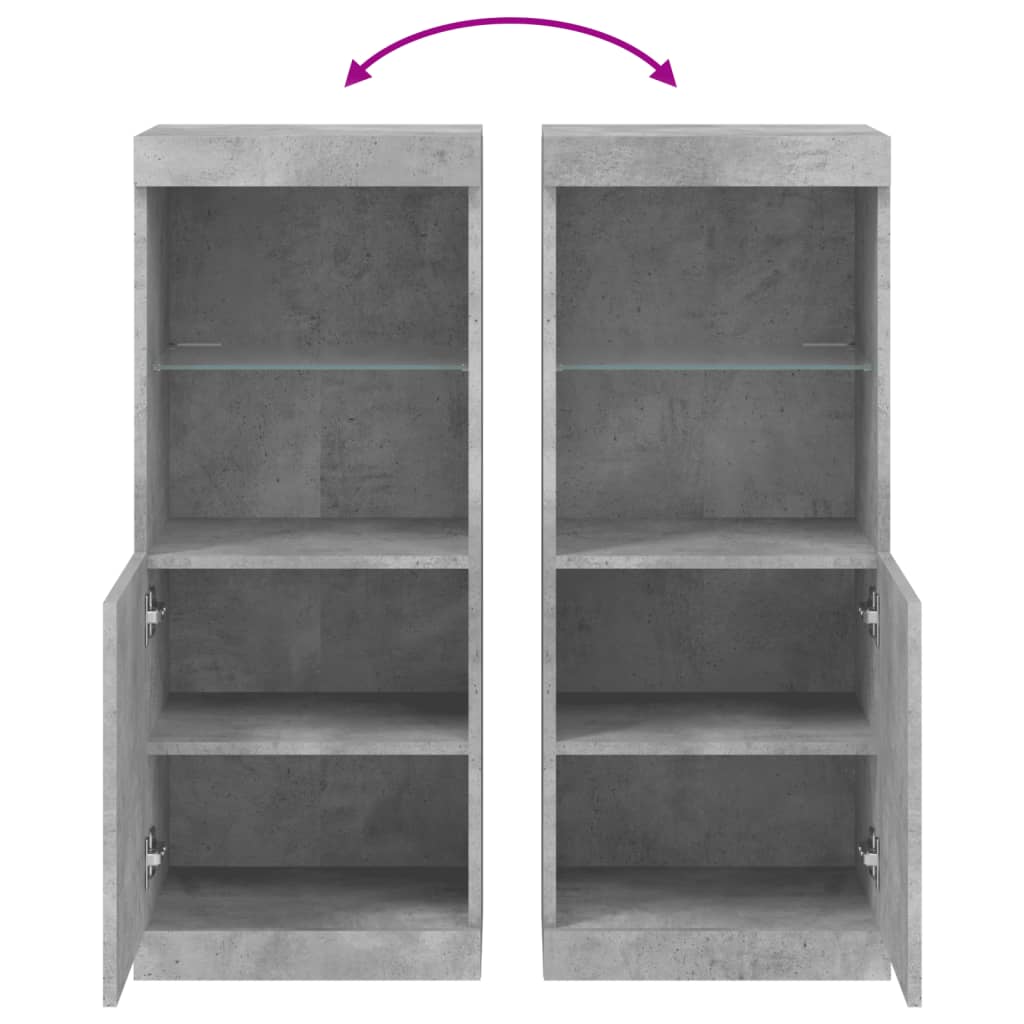 Příborník S Led Osvětlením Betonově Šedý 41 X 37 X 100 Cm