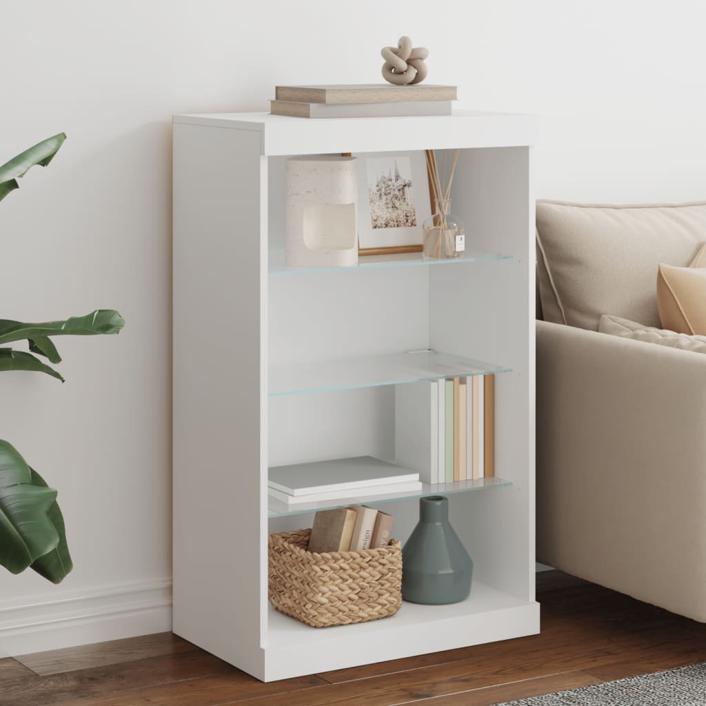 Příborník S Led Osvětlením Bílý 60,5 X 37 X 100 Cm