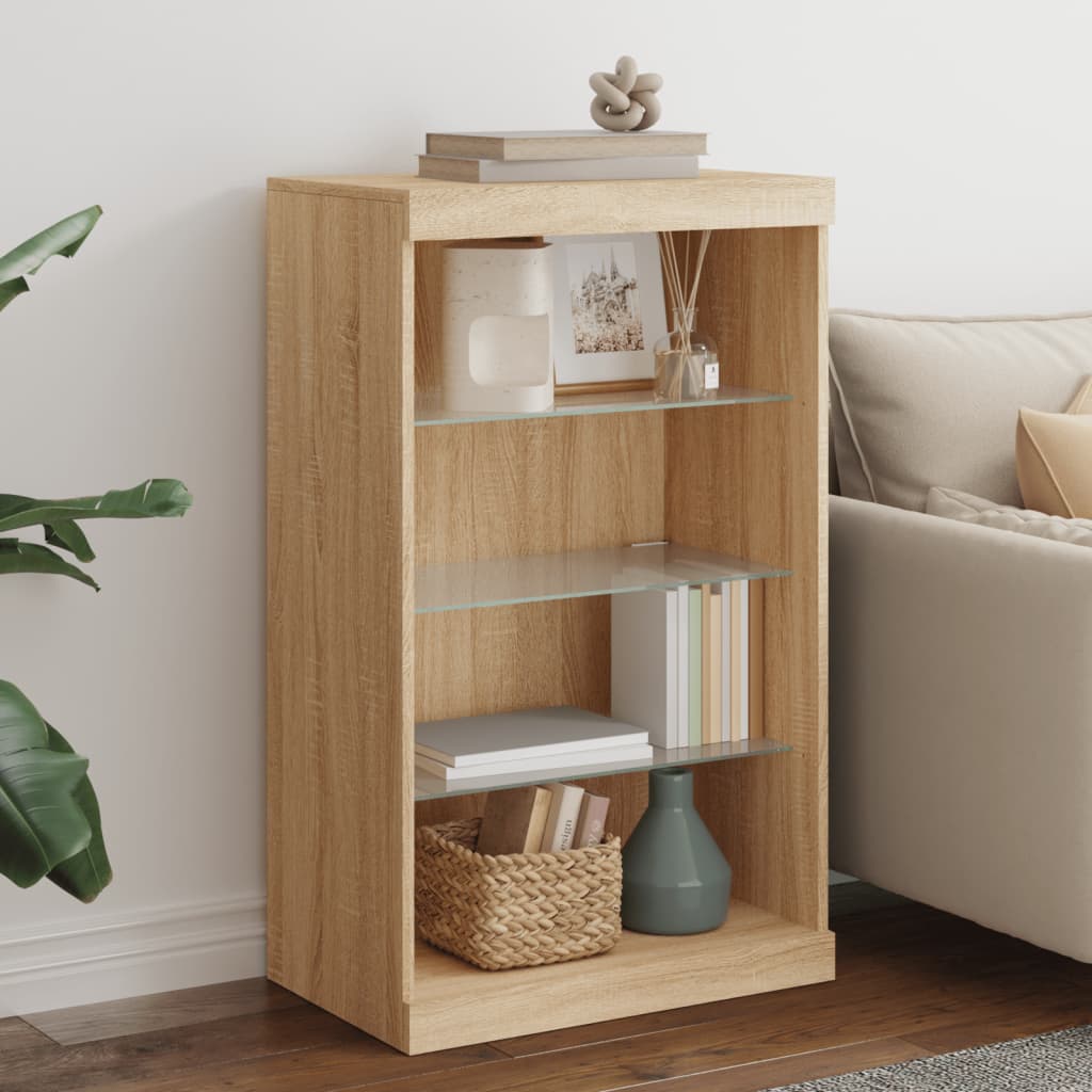 Příborník S Led Osvětlením Bílý 60,5 X 37 X 100 Cm