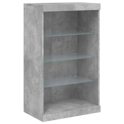 Příborník S Led Osvětlením Betonově Šedý 60,5 X 37 X 100 Cm
