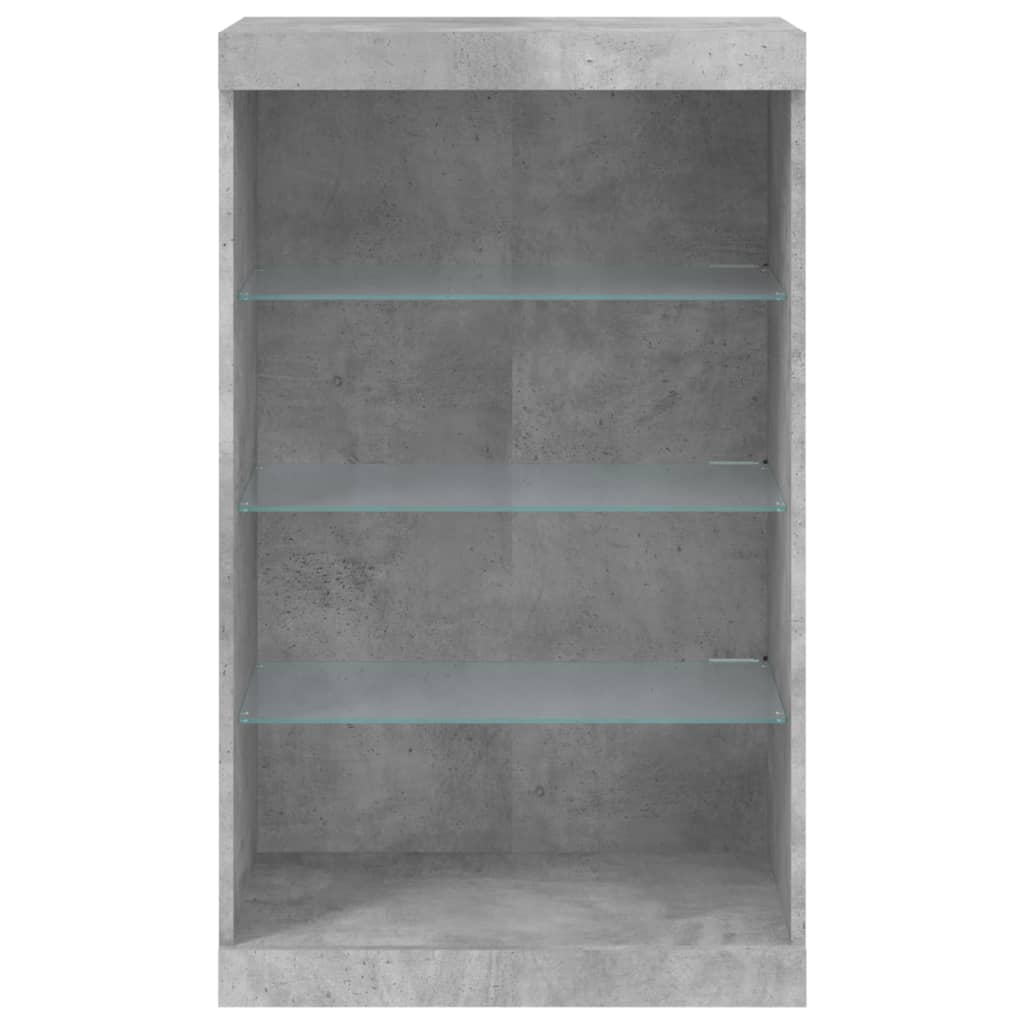 Příborník S Led Osvětlením Betonově Šedý 60,5 X 37 X 100 Cm