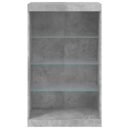 Příborník S Led Osvětlením Betonově Šedý 60,5 X 37 X 100 Cm