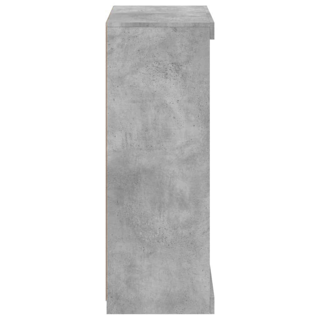 Příborník S Led Osvětlením Betonově Šedý 60,5 X 37 X 100 Cm