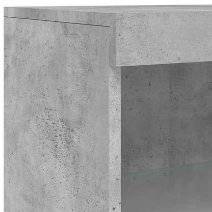 Příborník S Led Osvětlením Betonově Šedý 60,5 X 37 X 100 Cm