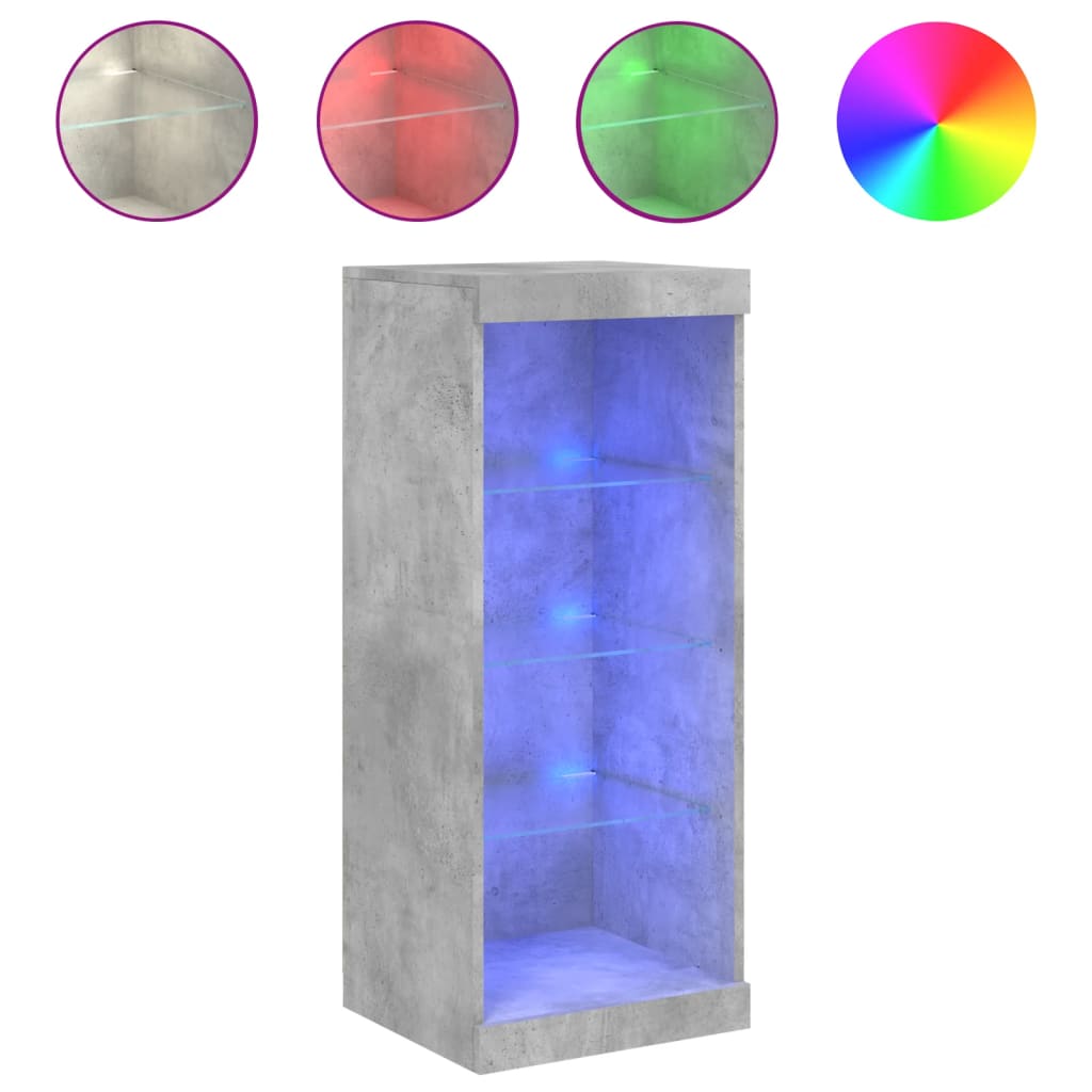 Příborník S Led Osvětlením Betonově Šedý Betonová Šedá