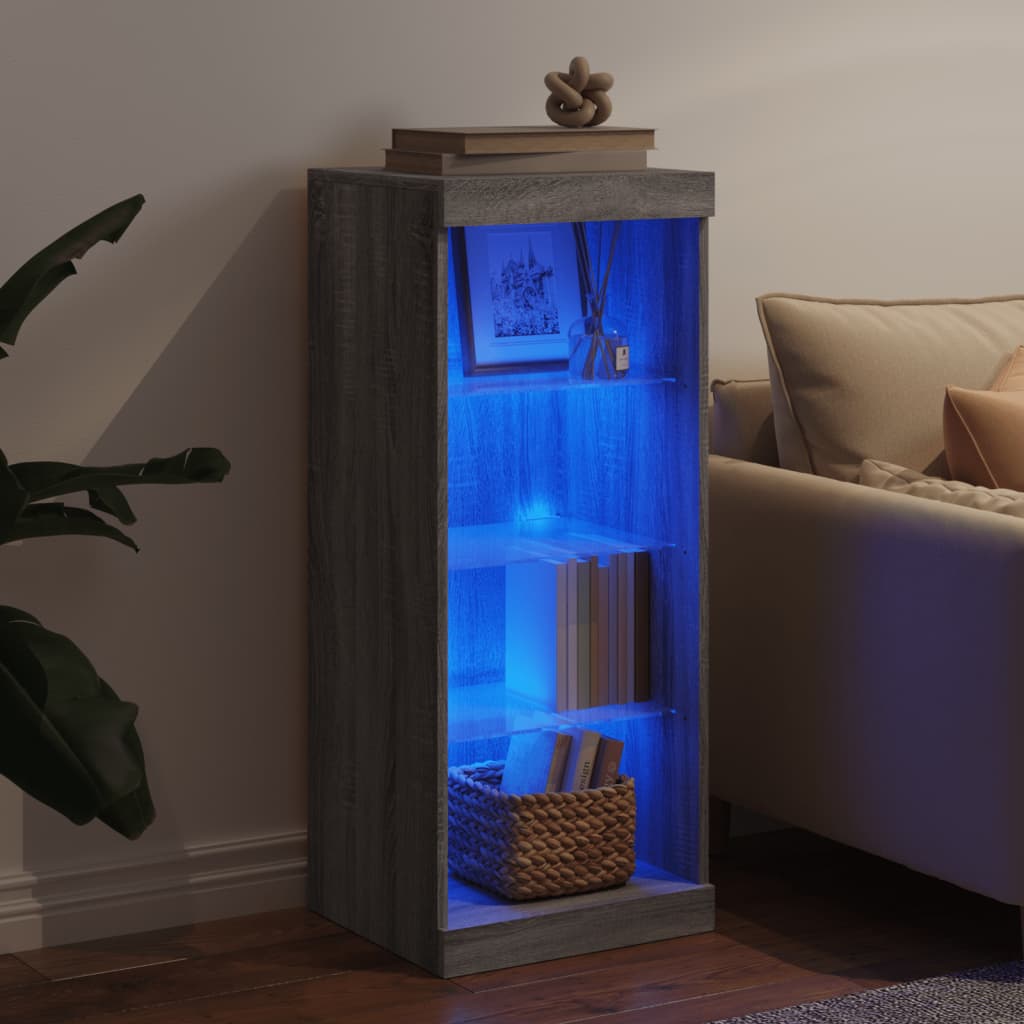 Příborník S Led Osvětlením Šedý Sonoma 41 X 37 X 67 Cm Šedá Sonoma