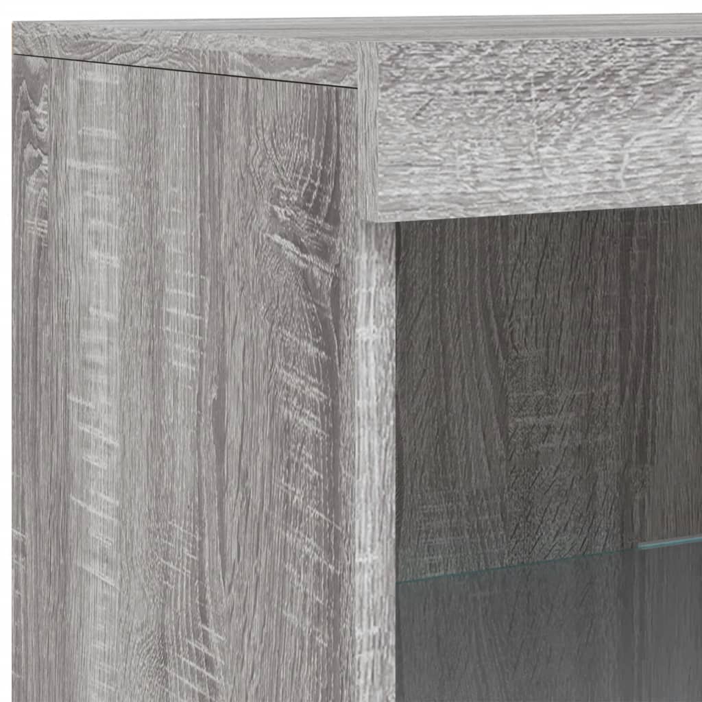 Příborník S Led Osvětlením Šedý Sonoma 41 X 37 X 67 Cm Šedá Sonoma