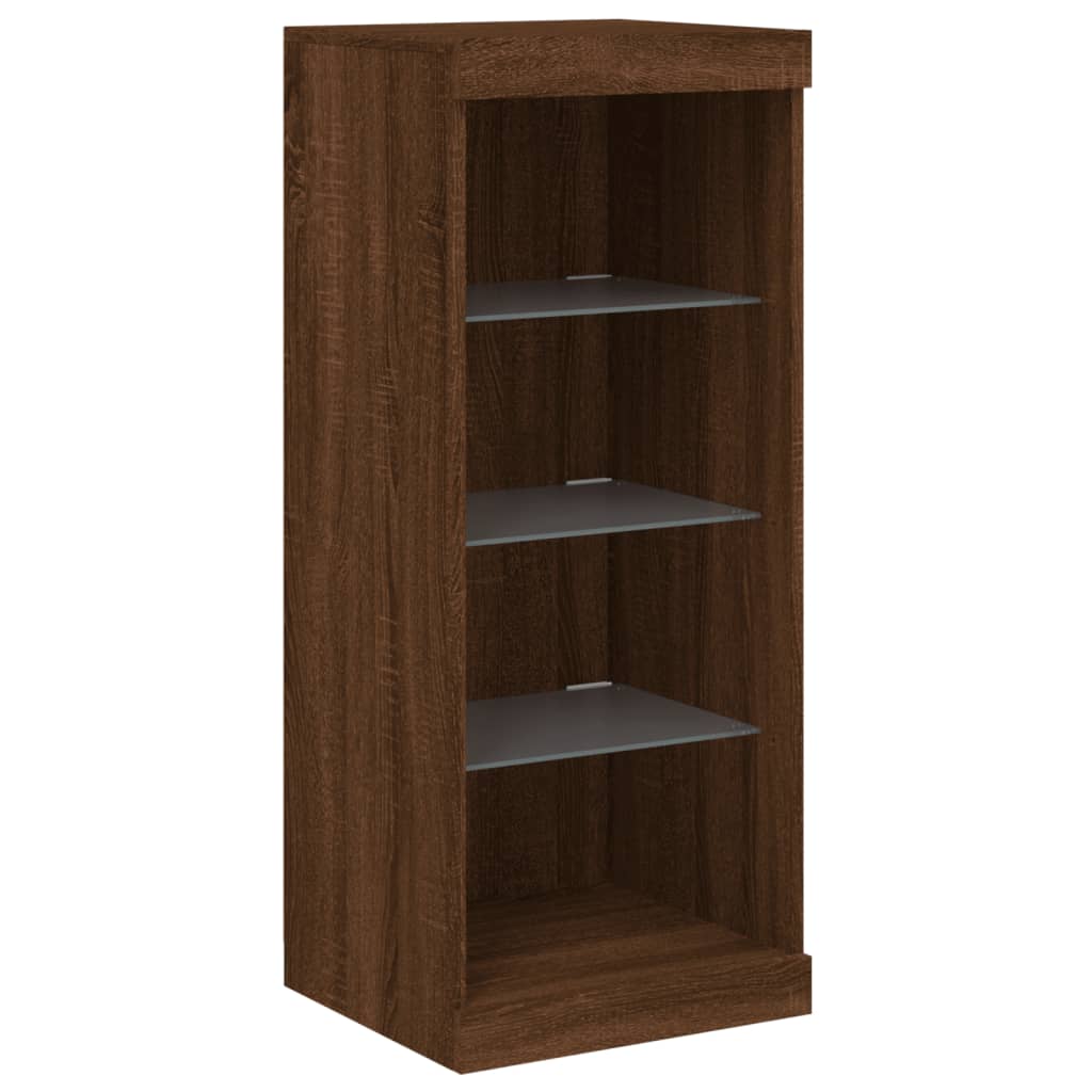 Příborník S Led Osvětlením Hnědý Dub