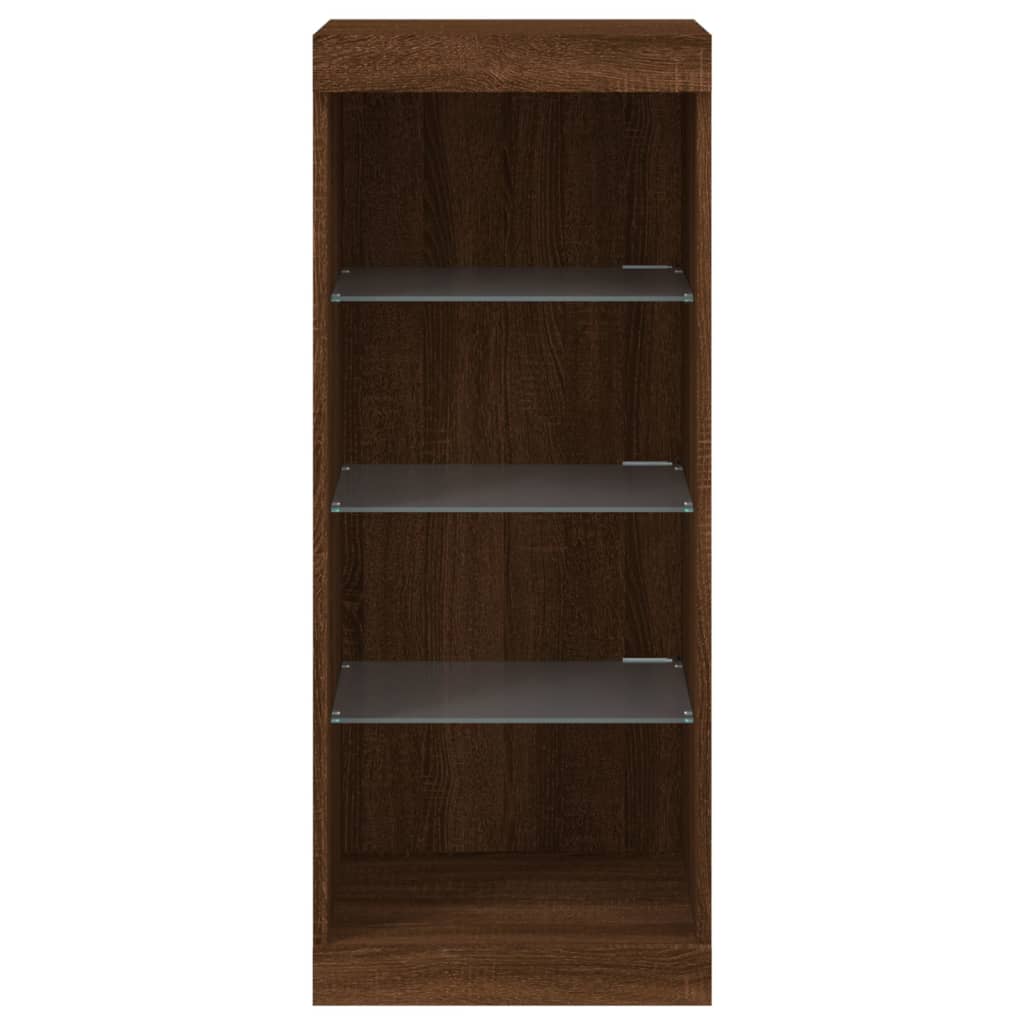 Příborník S Led Osvětlením Hnědý Dub