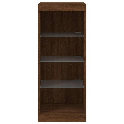 Příborník S Led Osvětlením Hnědý Dub
