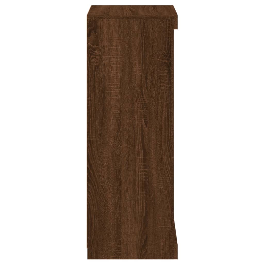 Příborník S Led Osvětlením Hnědý Dub