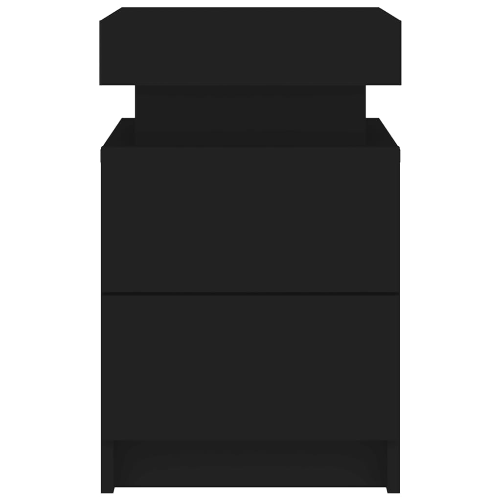 Noční Stolek S Led Osvětlením Černý 35 X 39 X 55 Cm