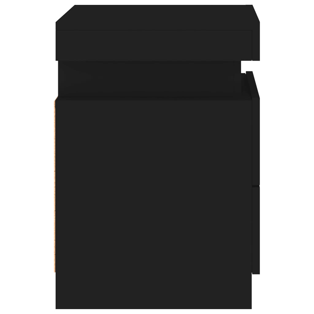 Noční Stolek S Led Osvětlením Černý 35 X 39 X 55 Cm
