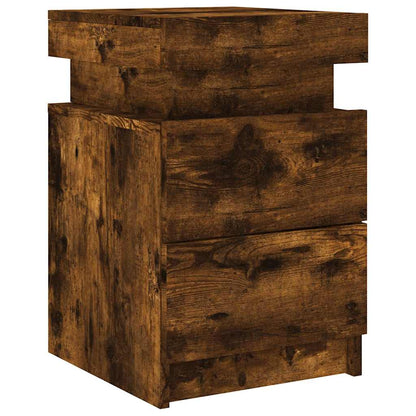 Noční Stolky S Led Osvětlením 2 Ks Kouřový Dub 35 X 39 X 55 Cm