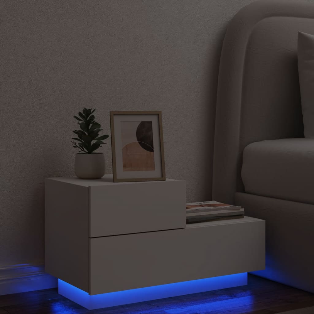 Noční Stolek S Led Osvětlením 70 X 36 X 40,5 Cm