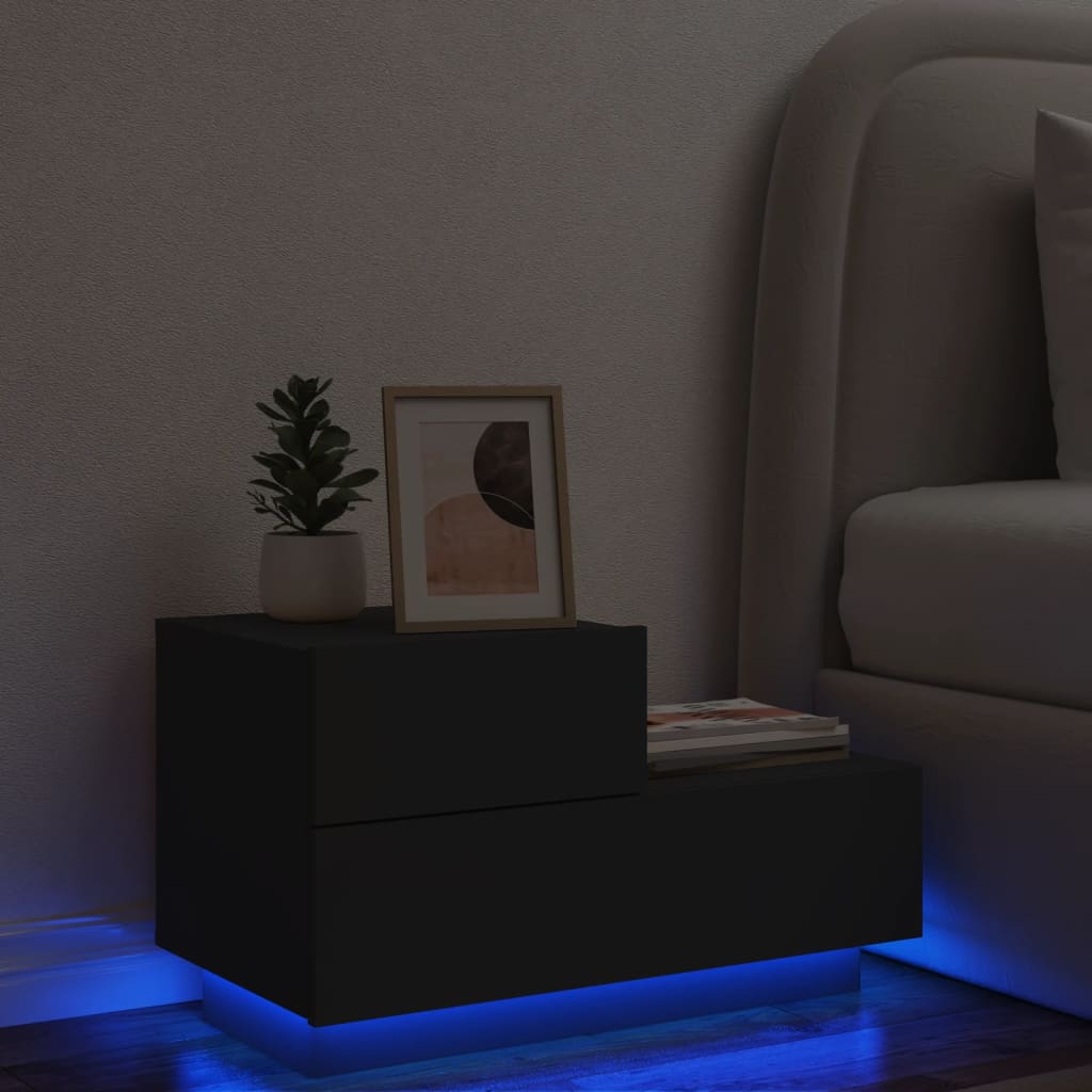 Noční Stolek S Led Osvětlením 70 X 36 X 40,5 Cm