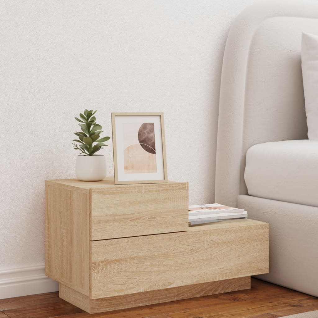 Noční Stolek S Led Osvětlením 70 X 36 X 40,5 Cm