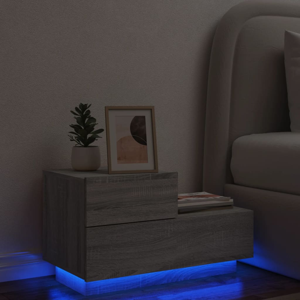 Noční Stolek S Led Osvětlením 70 X 36 X 40,5 Cm