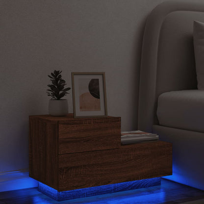 Noční Stolek S Led Osvětlením 70 X 36 X 40,5 Cm