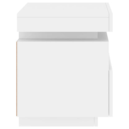 Noční Stolky S Led Osvětlením 2 Ks Bílé 40 X 39 X 48,5 Cm