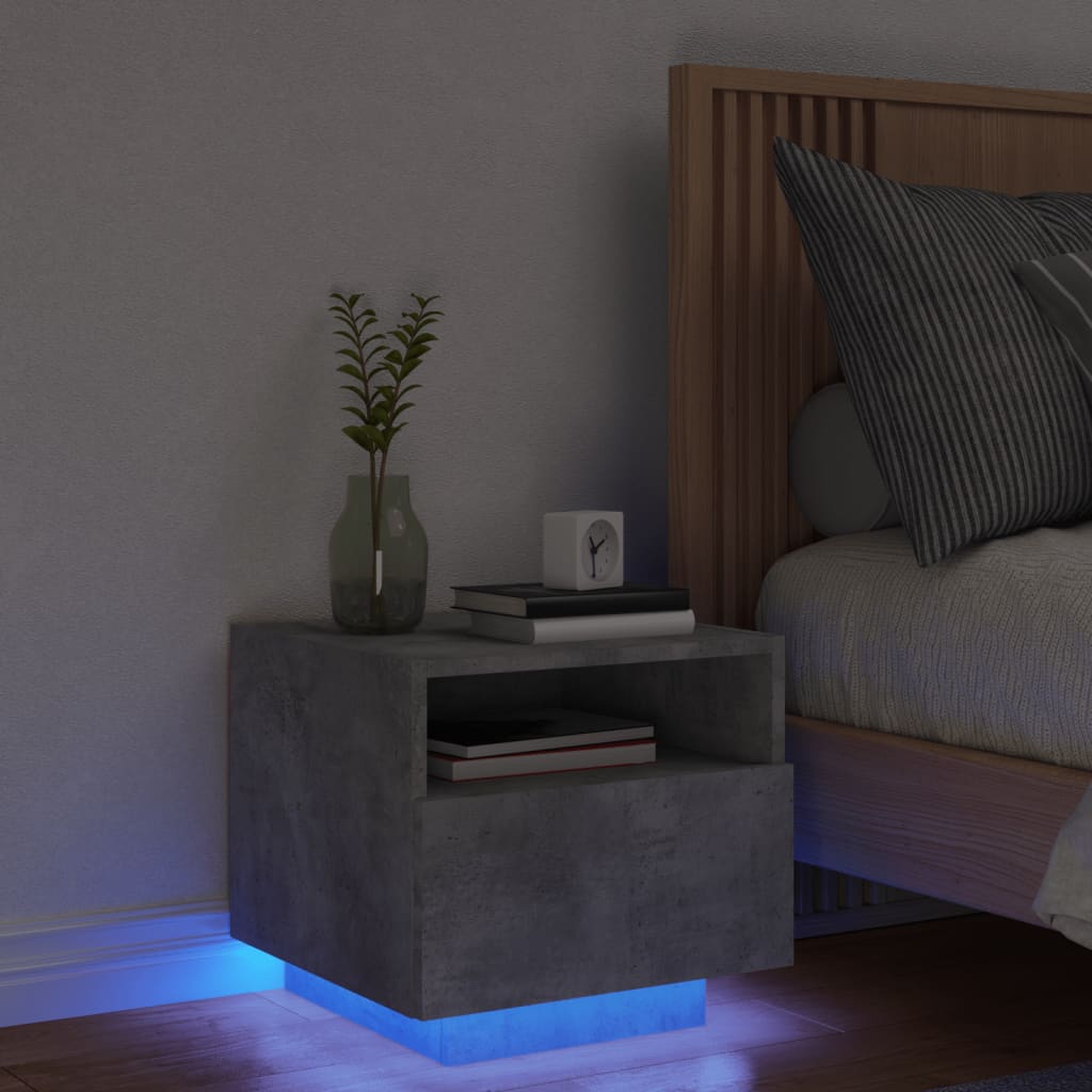 Noční Stolek S Led Osvětlením 40 X 39 X 37 Cm
