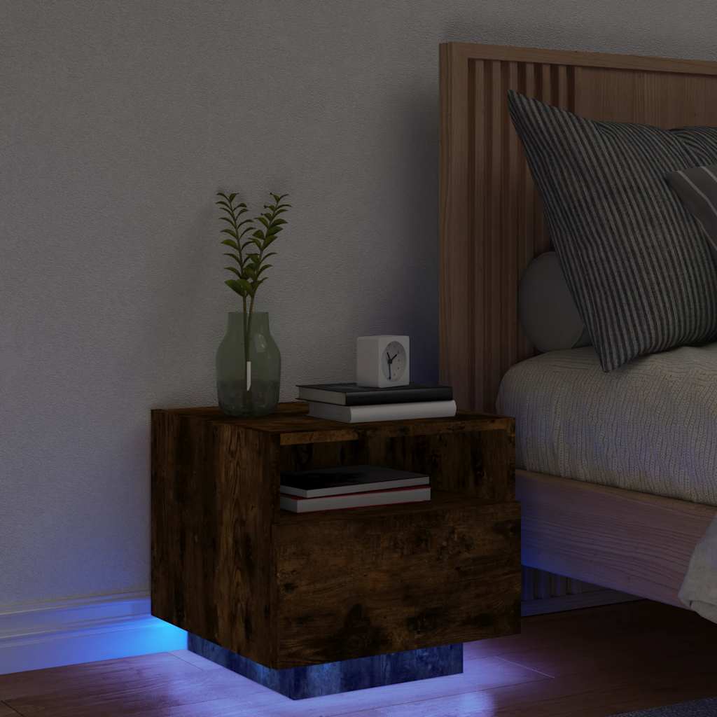 Noční Stolek S Led Osvětlením 40 X 39 X 37 Cm