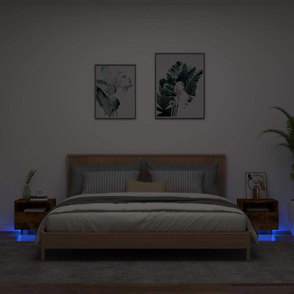 Noční Stolek S Led Osvětlením 40 X 39 X 37 Cm