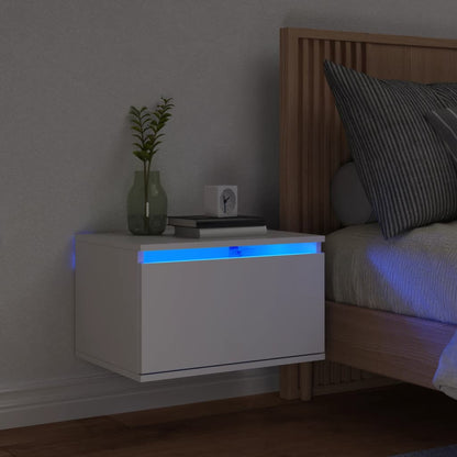 Nástěnné Noční Stolky S Led Osvětlením 2 Ks Černé