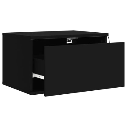 Nástěnné Noční Stolky S Led Osvětlením 2 Ks Černé